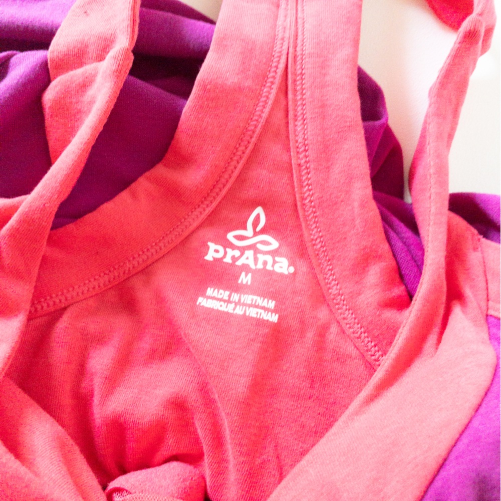 Prana Womens Racerback Tank Dress In Fuchsia & Coral Stretch Fabric M - Picture 4 of 8